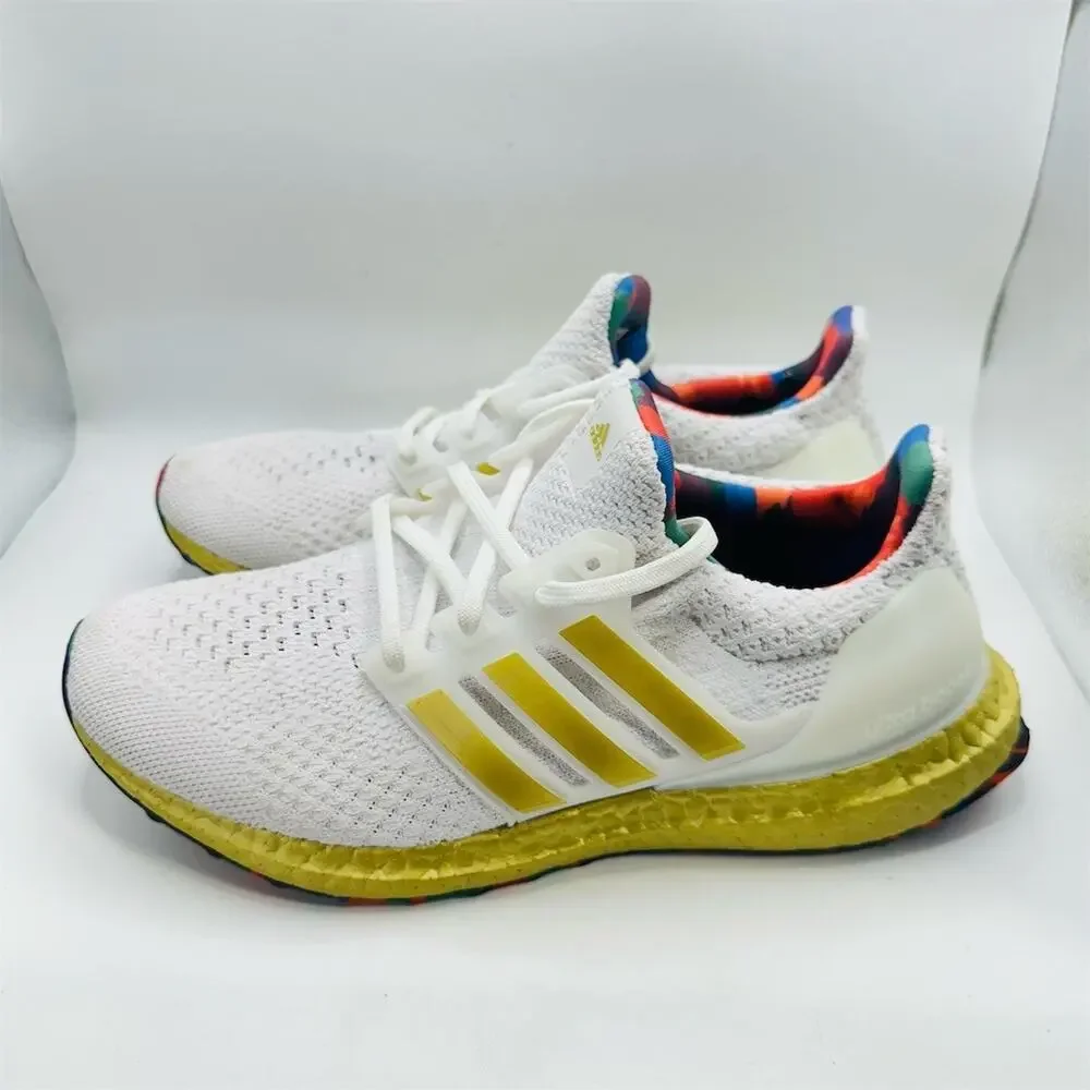 adidas UltraBoost 5.0 DNA Title IX Womens Sneakers White/Gold Size 7.5 | EUC